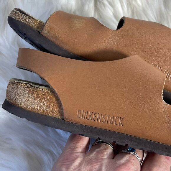Birkenstock Arizona Tan Leather Sandals Size 7/6-6.5 - Picture 6 of 7